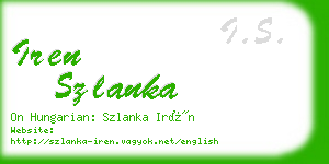 iren szlanka business card